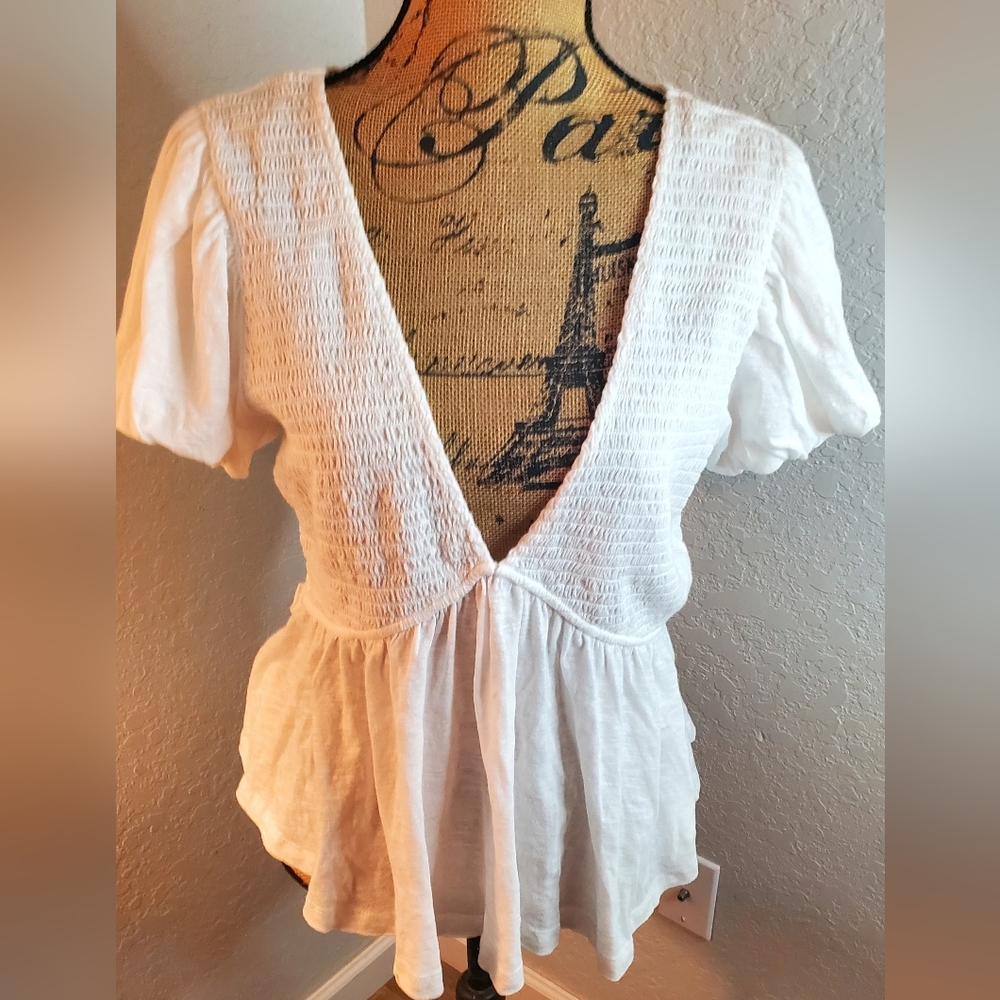 Free people White Smocked Women's Top